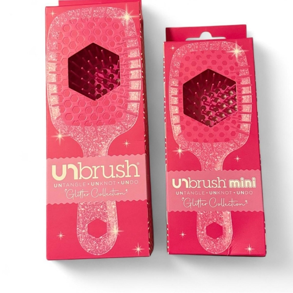 UNbrush Glitter Collection Pink Hair Brush Set